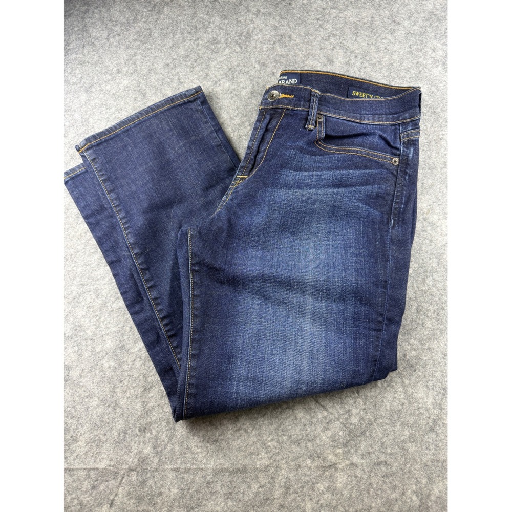Lucky Brand Sweet N Crop Jeans Womens 12 31 Dark Wash Blue Straight Leg Denim